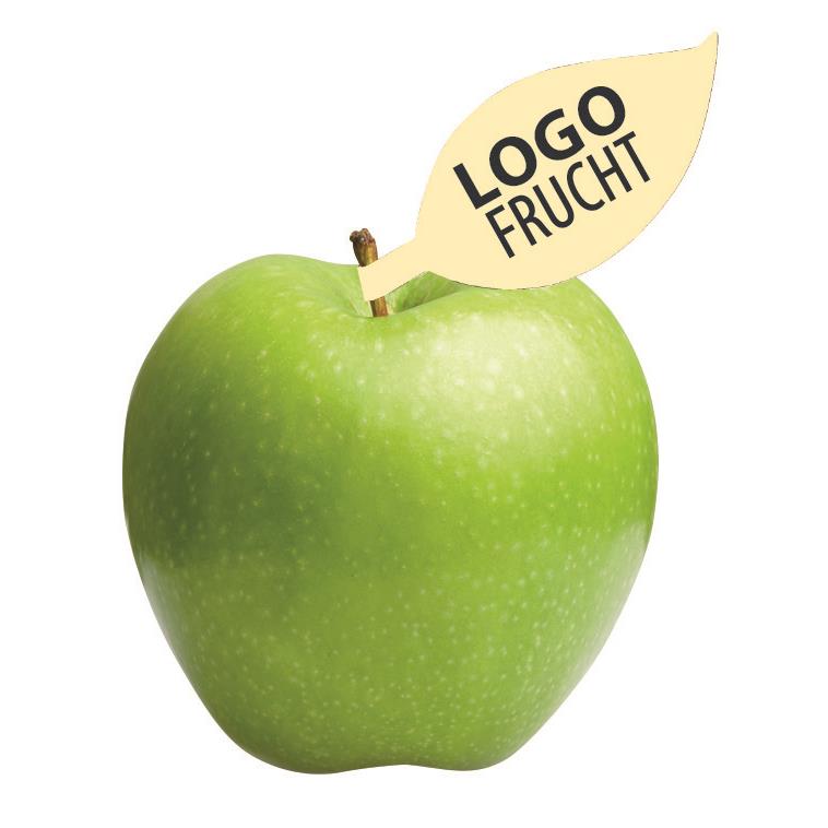 LogoFrucht Apfelblatt weiß