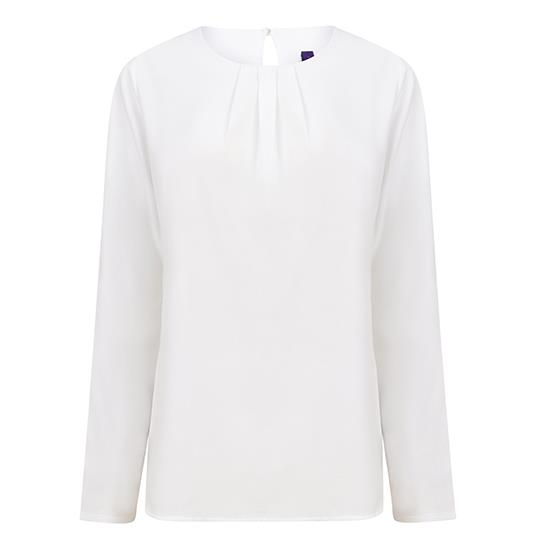 Ladies´ Pleat Front Long Sleeved Blouse